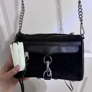 Rebecca Minkoff Black Crossbody Bag with Silver Chain